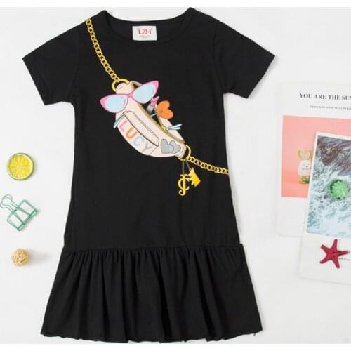 New 2021 Summer Baby Girl Cartoon Princess Dresses Kid Casual Short Sleeve Dress For Girls Dresses Childrens Clothing 2-5 Years