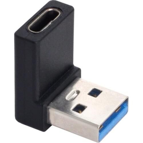 USB 3.0 A Male to USB-C Type C Female 90 Degree Up Angled Data Adapter for Laptop Desktop