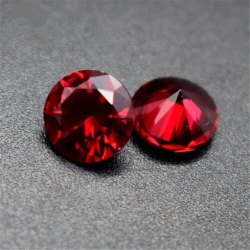 Ruby Round Faceted Gemstone Brilliant Cut Ruby Gem Dark Blood-red Ruby Multiple Sizes to Choose C09R