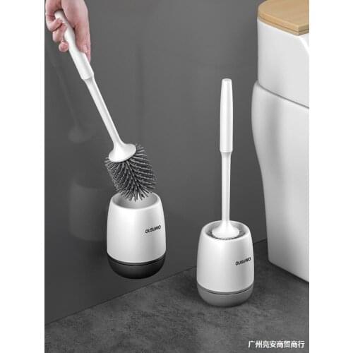 Toilet brush has no dead angle and gap. Toilet brush has long handle silicone wall-mounted household toilet cleaning kit