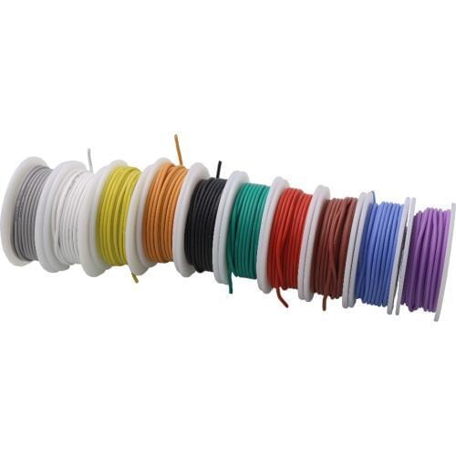 Silicone 30AWG 10M Flexible Silicone Wire RC Cable Square Model Airplane Electrical Wire Cable 10 colors for choo