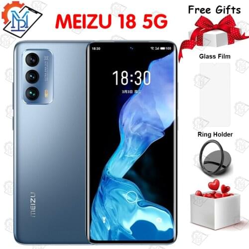 New Original Meizu 18 Mobile Phone 6.2 Inch Screen 8G+128G Snapdragon 888 Octa Core Android 11 Fast Charging 36W NFC Smartphone