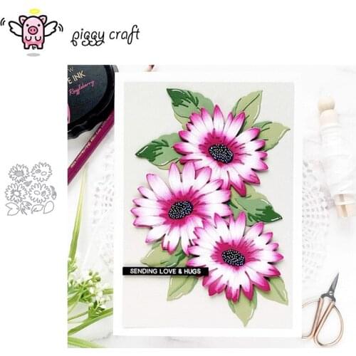 Piggy Craft metal cutting dies cut die mold Flower leaf decoration Scrapbook paper craft knife mould blade punch stencils dies