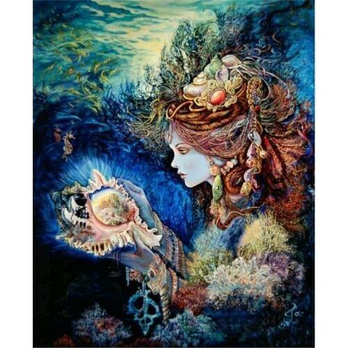 Needlework for Embroidery Deep sea daughter DIY People Cross Stitch Kits 14CT Counted Unprinted Oil painting Home Decor Arts