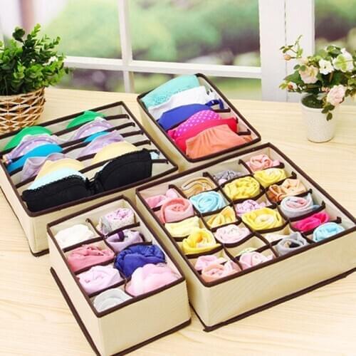 1 PCS Underwear Storage Bag Underwear Storage Box Underwear Wardrobe Drawer Foldable Bra Underwear Tie Sock Box Household Items