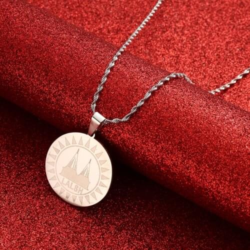 Yezidi Lalish Pendant & Chain Necklaces Holiest Temple of the Yazidis for Women Men Girls