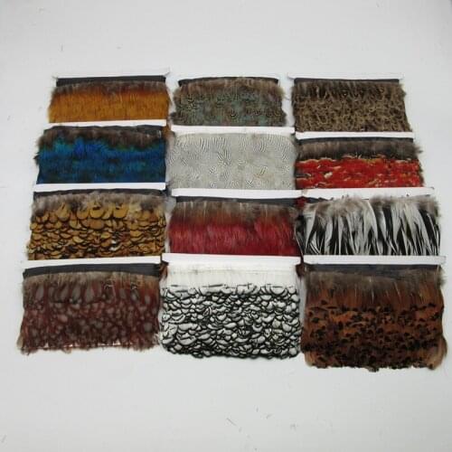 YY-tesco 100 Meter Natural Pheasant Feathers Fringe Trims Ribbon Trim With Satin Ribbon Sewing Crafts Costumes decorative plumes