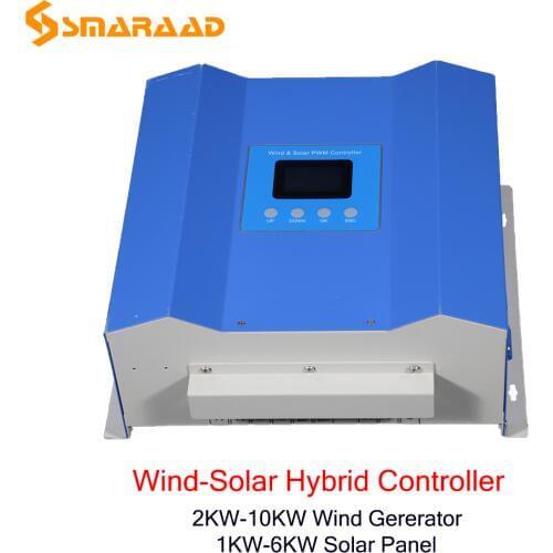 1KW 2KW 48V 220V On Grid Intelligent Wind Solar Hybrid Controller Wind Controller MPPT Dump Load Wind Generator Solar Panel