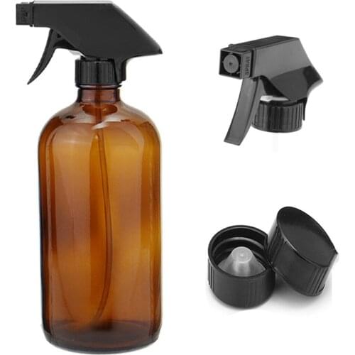 1pc 500ml Aromatherapy Essential Oil Trigger Sprayer Amber Glass Spray Bottles Compression Pump Container For Essence Perfume
