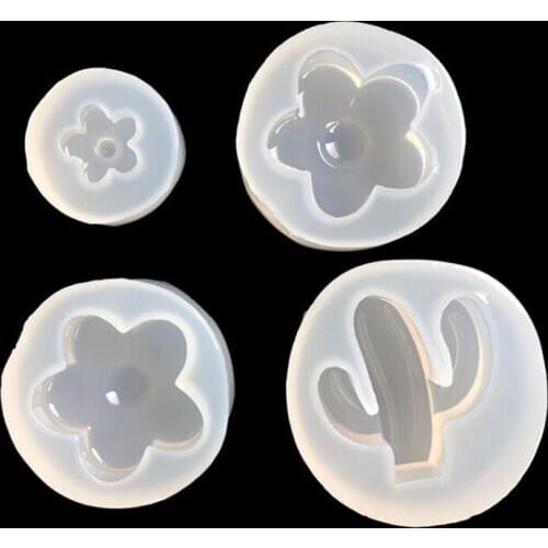 1PCS Mirror diy handmade Epoxy mold small flowers cactus gypsum clay mobile phone shell decoration key ring accessories