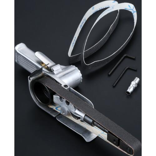 15000RPM 20mm Pneumatic Air Belt Sander Polisher Grinding Machine Tool Mini Handheld Belt Sander Metal Knife Edges Sharpener
