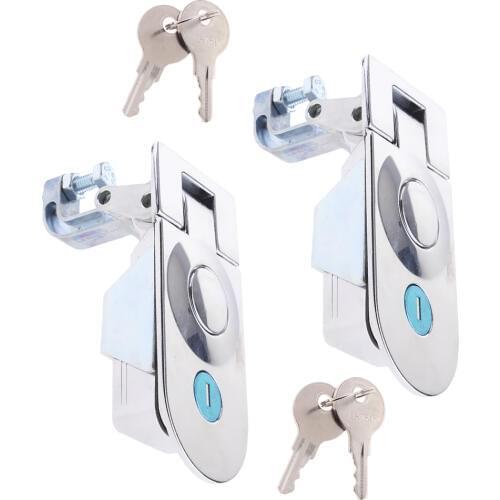 2pcs Hand Operated Compression Latch with Push Button for RV Boat Trailers Camper, Locking Style with Keys