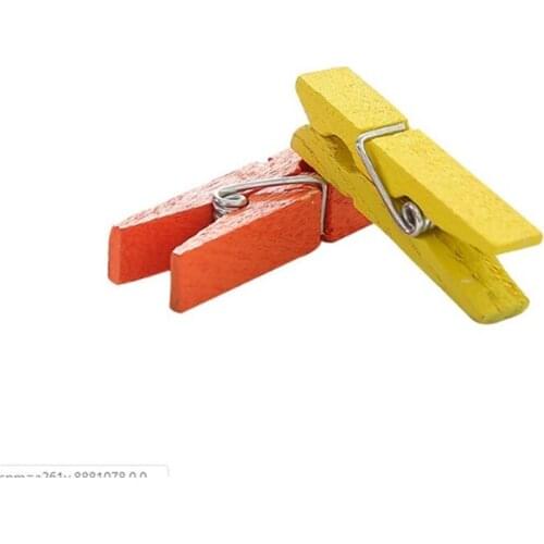 20Pcs Mixed Color Wooden Clothes Pegs 3.5cm Photo Paper Peg Pin Clothespin Decoration Clips For Message Cards Office Supply