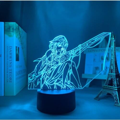 Guilty Crown Inori Yuzuriha 3d Lamp for Bedroom Decorative Night Light Birthday Gift Room Table Led Light Anime Guilty Crown
