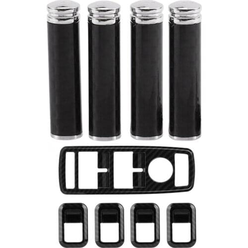 4x Car Door Pin Lock Lifting Bolt Trim for Benz A C E W205 & 5Pcs Car Window Switch Button Trim for Benz A B C E Cla