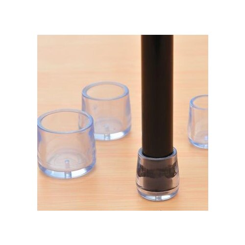 4Pcs Rubber Furniture Table Chair Leg Floor Feet Cap Cover Protector Transparent