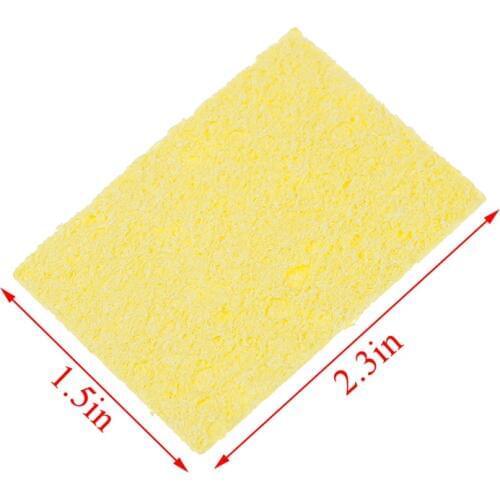 5pcs/lot 2.3*1.5in Soldering Iron Solder Tip Welding Cleaning Sponge Pads Hand Tool Blue And Yellow Color Random