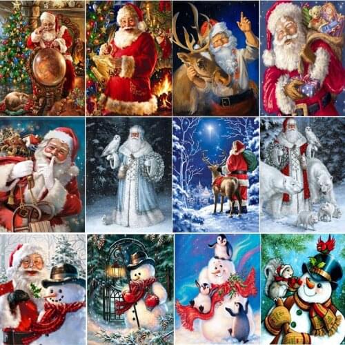 Christmas Diamond Painting Santa Claus Full Square Round Rhinestone Embroidery Sale Diamond Art Winter Cross Stitch Needlework