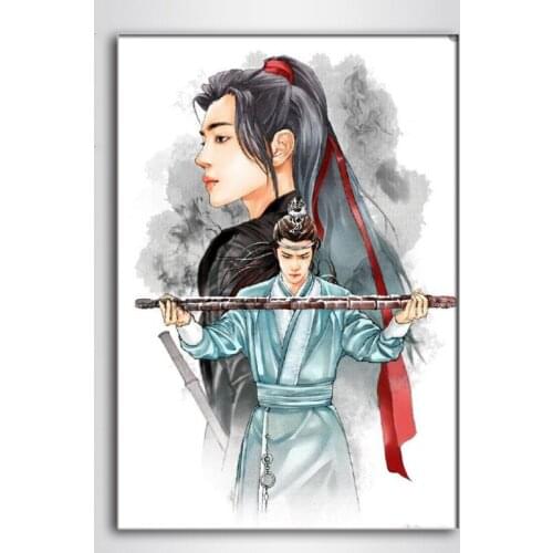 5D DIY Diamond Painting Mo Dao Zu Shi Figure Wei Wuxian Anime Cross Stitch Kits Diamond Mosaic Full Square Drill Home Decor