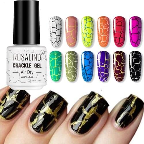 7ML Cracked Nail Polish Glue Phototherapy Glue DIY Design Manicure Set Air-dried Nail Polish Its Base Color Gel Varnish 12 Color