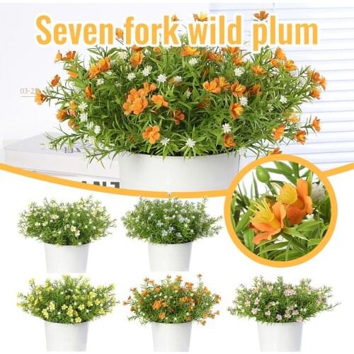7-Pronged Wild Fake Flower Bouquet Nordic Simulation Flower Fake Flowers Long Bouquet Home Wedding Outdoor Decoration For Mom