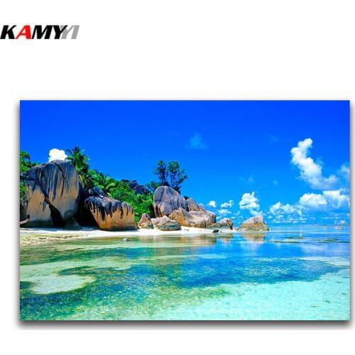 Full Round Diamond mosaic landscape DIY 3D Diamond painting stone Full Square Diamond embroidery Cross stitch sea