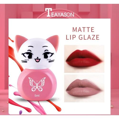 Teayason lip gloss wholesale cat appearance design nude makeup for women cosmetic long lasting waterproof matte lipstick AM177