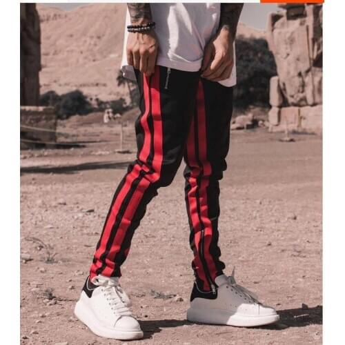Streetwear pantalones Men Pants Streetwear Pants Side Zipper Color Matching Trousers Mens Designer Mens Joggers Hip Hop Pants