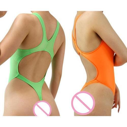 One Piece Backless Swimwear High Cut Sexy Swimsuit Womens Thong Bathing Suits Leotard Body Suit Sexy Love Night Dance Wear