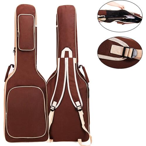 101 x 33 x 6cm Oxford Fabric Coffee Electric Guitar Case Gig Bag Double Straps Pad 8mm Cotton Thickening Waterproof Backpack