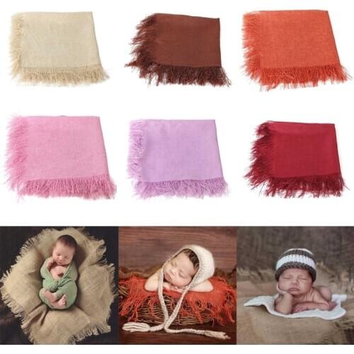 Baby Tassel Receiving Blanket Infants Sleeping Swaddle Wrap Newborn Photography Props Shower Gifts 75x75cm