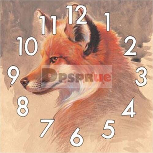 Dpsprue 5D Diamond Painting Kit With Clock Cross stitch Full Square Round Diamond Embroidery Mosaic Animal Fox Home Gift