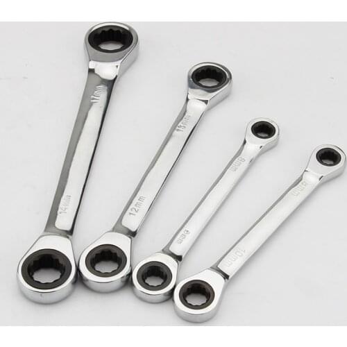 Double-headed Ratchet Wrench Reversible 8-9-10-12-13-14-15-16-17-18-19mm Ratchet Combination Wrench Set Dual Purpose Socket