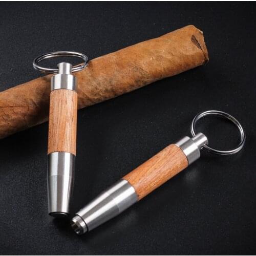 Stainless Steel Portable Cigar Punch Keychain Pass Needle Drill Cigar Burr Dredge Loose Puncher Cigar Tools Smoking Accessories