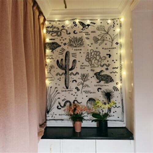 Saguaro Hippie Tapestry Wall Hanging Fabric Boho Wall Cloth Carpet Cactus Mandalas Tapestries Art Print Home Decor Bed Cover