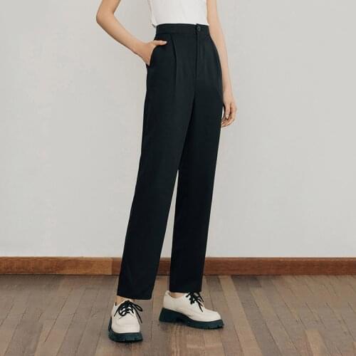 INMAN Autumn Winter Womens Pants Classic Simple Design Suit Pants Solid Color All-Match Casual Bottoms