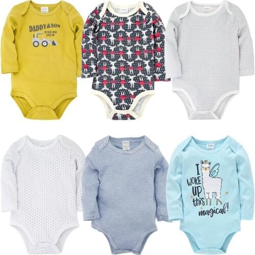 Baby Jumpsuit 6pcs/Lot Body Suit 2021 Spring Summer Toddler Boys Clothes Romper Cartoon Newborn Full Sleeve Outfits Combi Pyjama