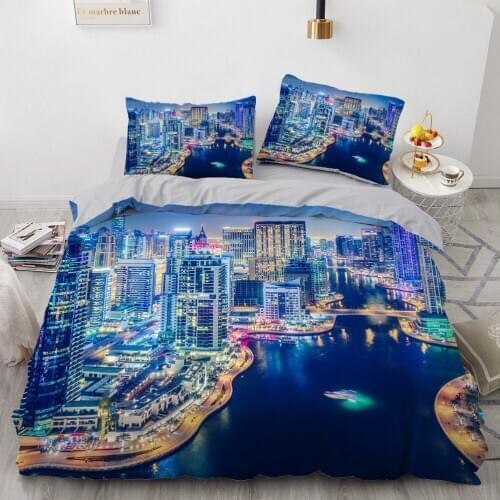 3D City Design Bedding Sets Comforter Quilt Cover Duvet Set Queen King Queen Double Single Size Home Textile