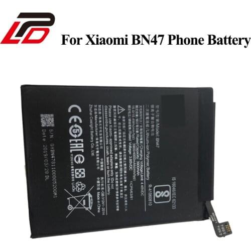 For Xiaomi Redmi 6 Pro / Mi A2 Lite BN47 3.85V 4000mAh Lithium-ion Polymer Phone Battery Rechargeable batteries