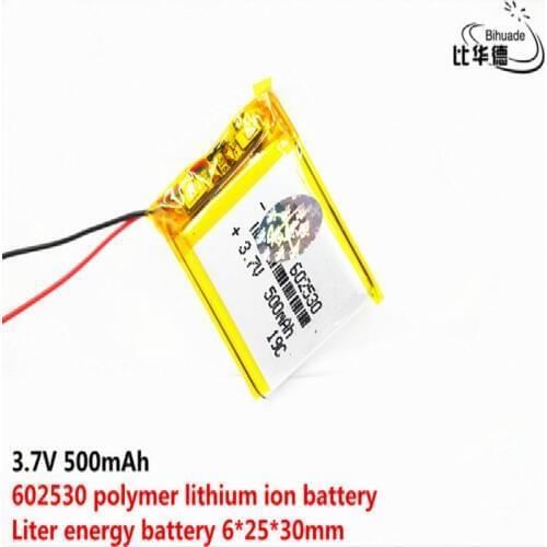 3.7V 500mAh 602530 Lithium Polymer LiPo Rechargeable Battery For Mp3 Mp4 PAD DVD DIY E-book bluetooth
