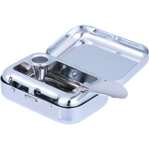 Mini Ash Container Outdoor Ashtray Portable Metal Ash Holder Cigarette Ash Tray Desk Accessories