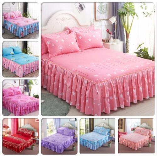 New Fashion Bed Skirt Kid Princess Adult Bedskirt Single Twin Full Queen King Size Bed Cover Linen Bedspreads 150x200 200x220 Cm