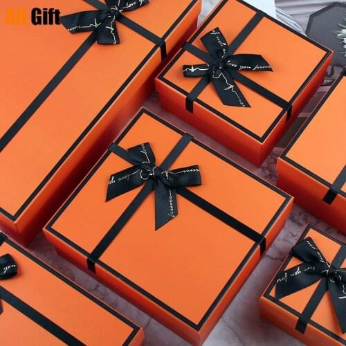 New Orange Halloween Gift Box Perfume Cosmetics Wallet Gift Packaging Box Wedding Birthday Party Gift Bag Paper
