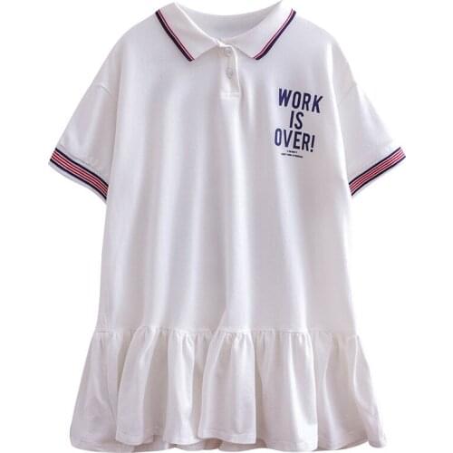 5 to 17 Years Girls Shirt Dress 2020 Children Summer Dress New Flare Sleeve Ruffles Toddler Knit Dress Baby Leisure Dress