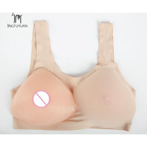 One Pair Silicone Breast Protheses Triangle Design Breast Pads Enhancer Silicone Fake Breast Real Touch Breast Form Protheses