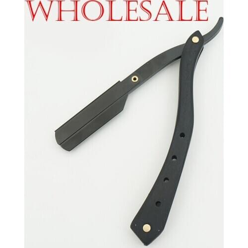 Wholesale classical mens portable blade shaving razor Blackwood handle razors barber hair knife razor 10pcs/lot