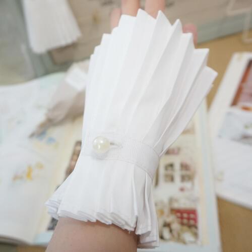 Apparel Warmers Fake Original Handmade False new fairy temperament lace organ floral horn Original palace wind pleated white