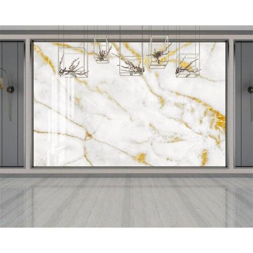 Custom White marble Golden lines background Photo Wallpaper for Living Room Bedroom Sofa TV Background mural 3d wallpaper
