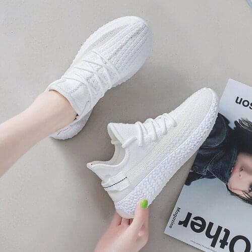 New fashion breathable mesh surface non-slip thick-soled casual sports shoes coconut shoes womens shoes flat white shoes