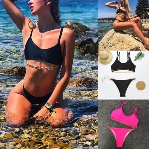 Holiday spa bathing suit swimsuit suit womens sports swimsuit solid bikini split swimsuit Womens swimsuits 2021